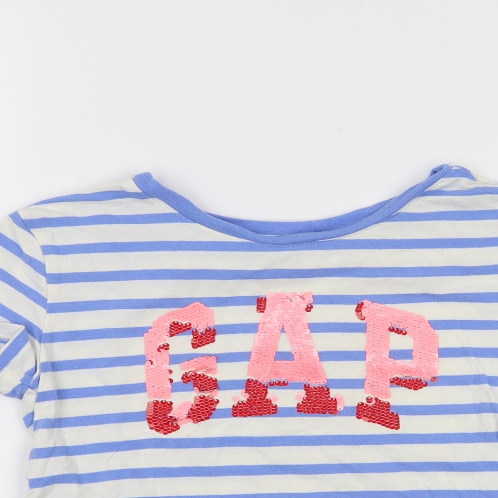 Gap Girls Blue Striped  Basic Casual Size S
