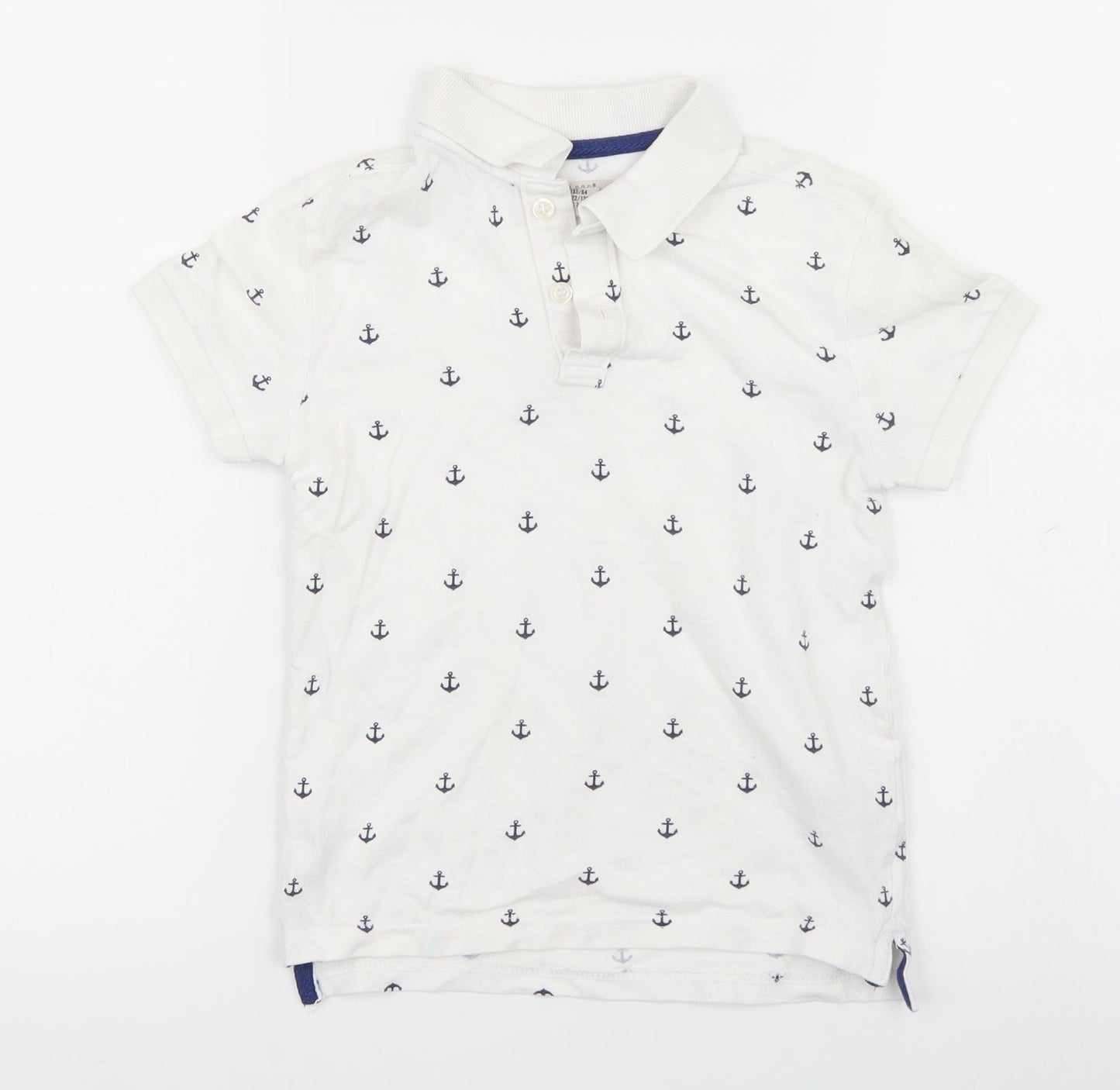 H&M Boys White   Basic Polo Size 7-8 Years