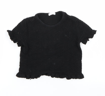 Next Girls Black   Basic T-Shirt Size 5 Years