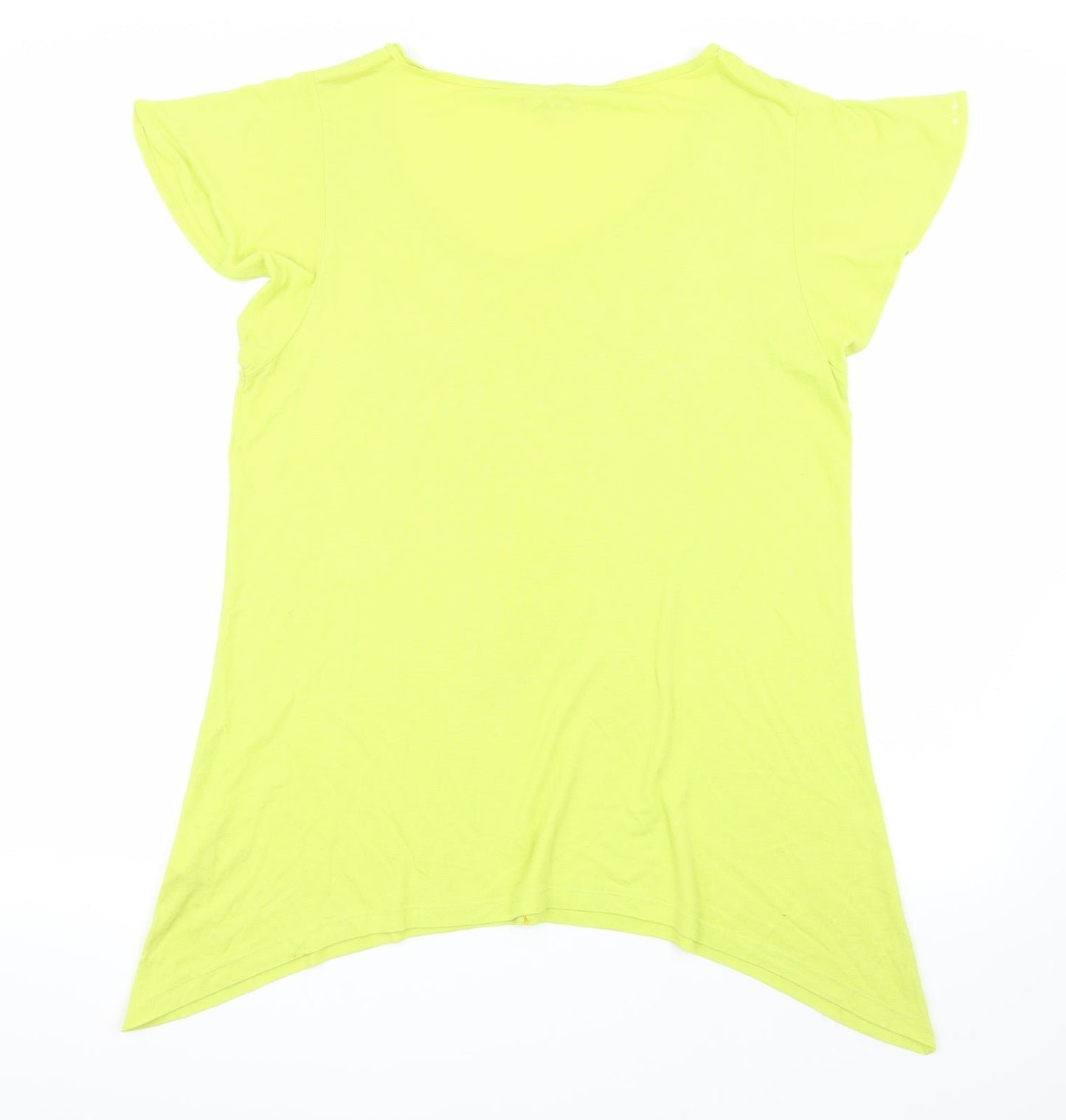 Womens UK Size 18 Soon Green Basic T-Shirt
