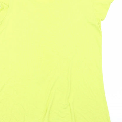 Womens UK Size 18 Soon Green Basic T-Shirt