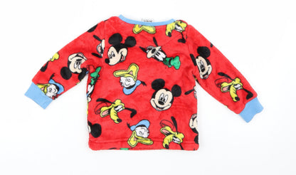 Matalan Baby Red    Pyjama Top Size 9-12 Months  - Mickey Mouse Fleece