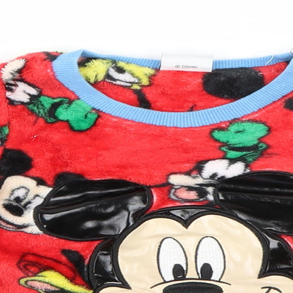 Matalan Baby Red    Pyjama Top Size 9-12 Months  - Mickey Mouse Fleece