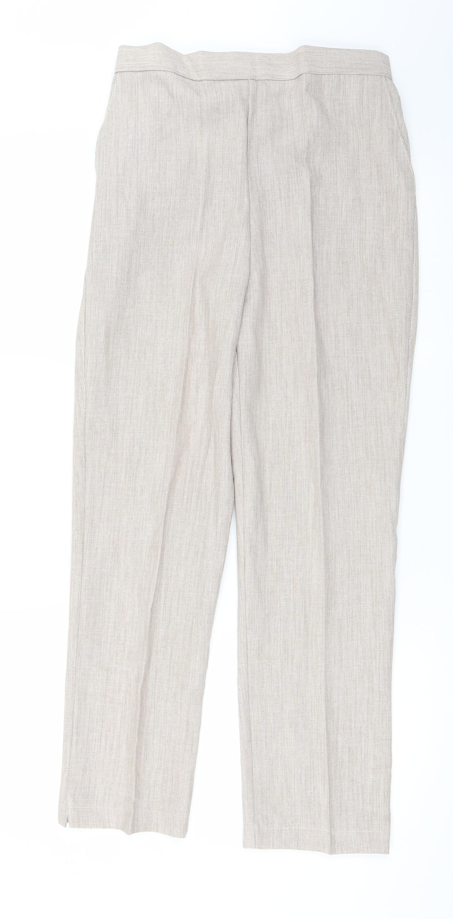 Womens UK Size 12 Preworn Regular Fit  Beige Trousers