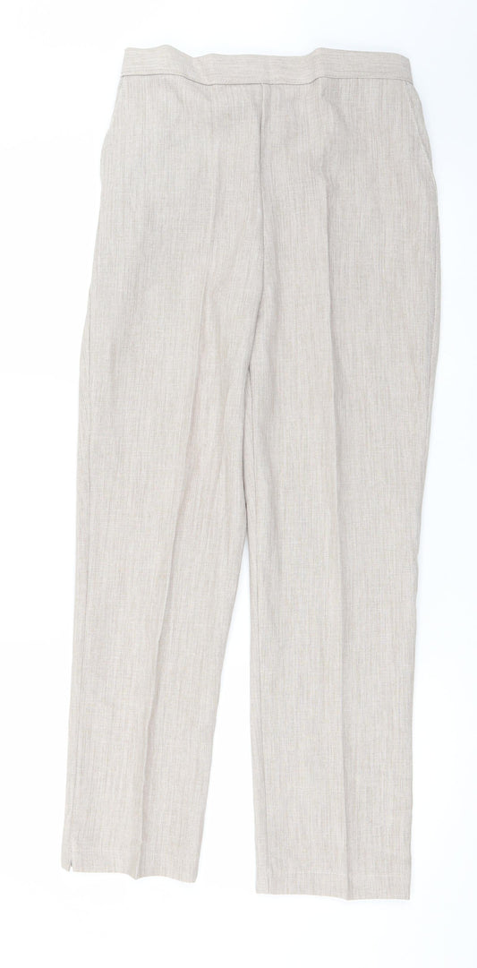 Womens UK Size 12 Preworn Regular Fit  Beige Trousers