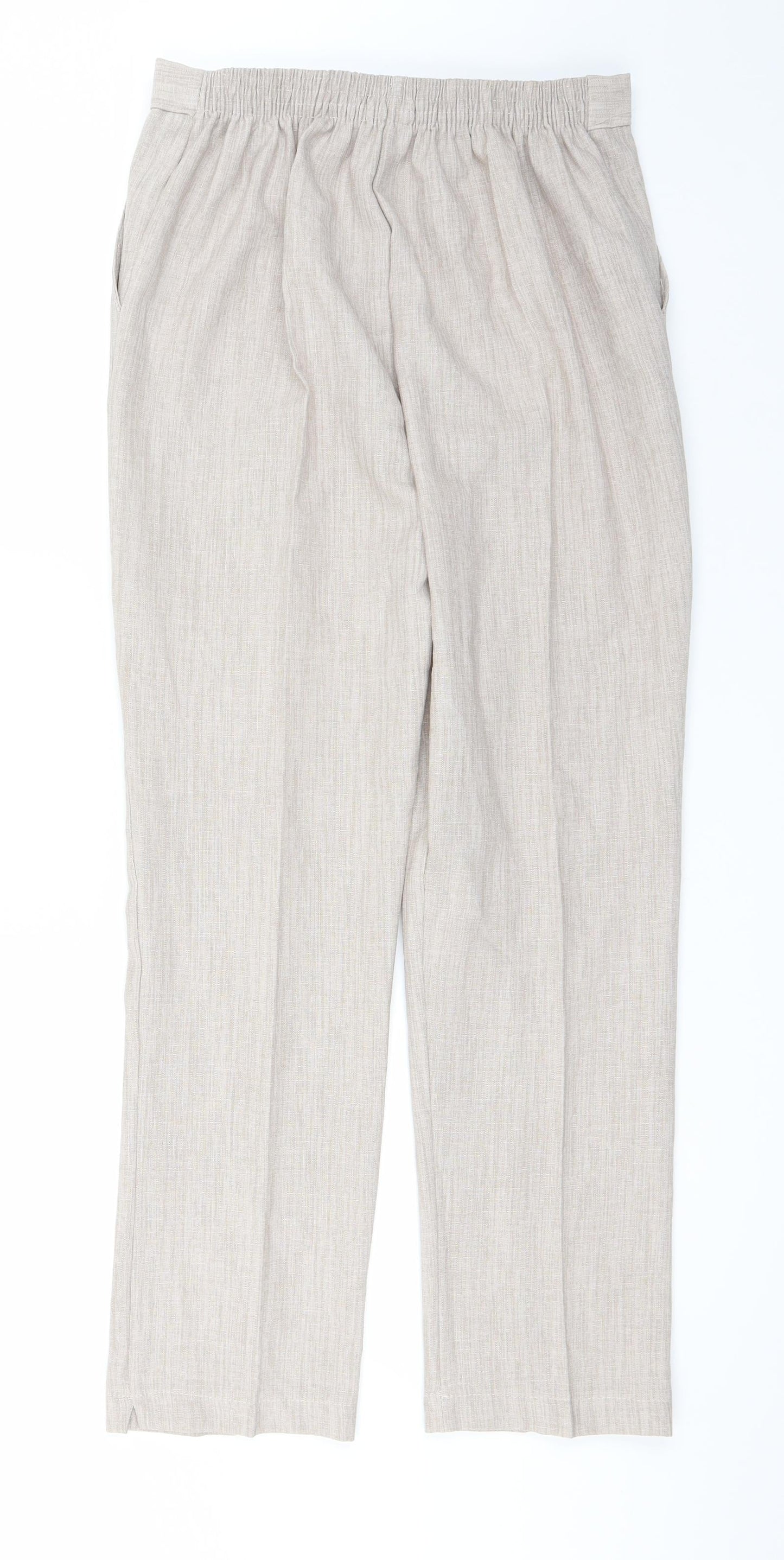 Womens UK Size 12 Preworn Regular Fit  Beige Trousers