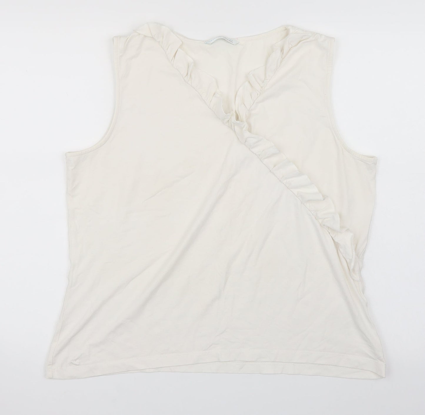 AMARANTO Womens White   Basic T-Shirt Size 22