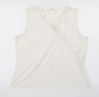 AMARANTO Womens White   Basic T-Shirt Size 22