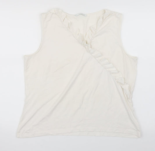 AMARANTO Womens White   Basic T-Shirt Size 22