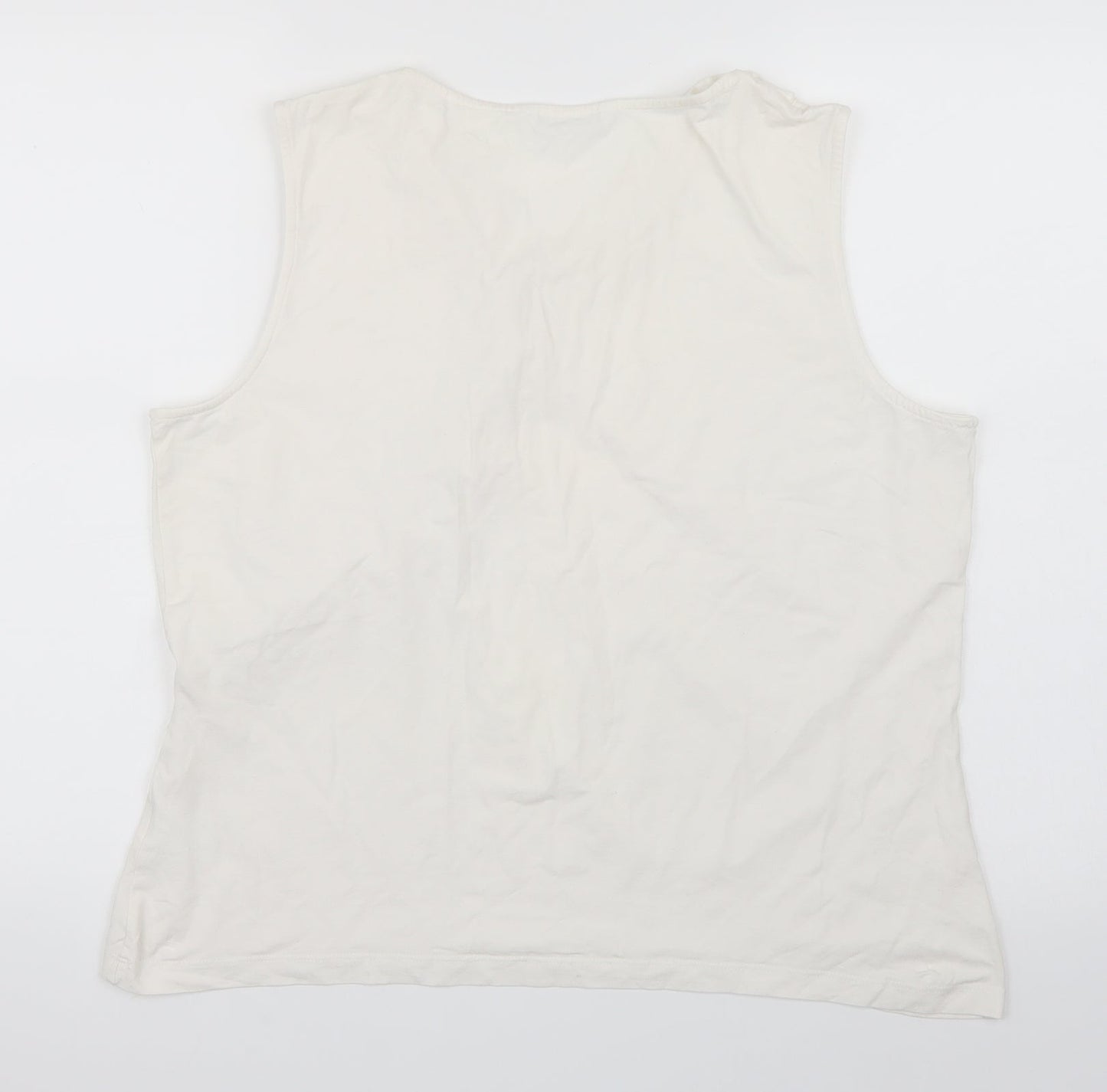 AMARANTO Womens White   Basic T-Shirt Size 22