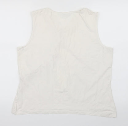 AMARANTO Womens White   Basic T-Shirt Size 22