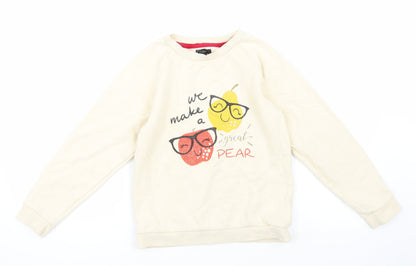 Picapino Girls Beige   Pullover Sweatshirt Size 10 Years
