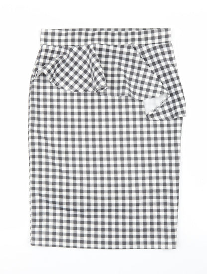 Dorothy Perkins Womens Black Houndstooth  Straight & Pencil Skirt Size 12