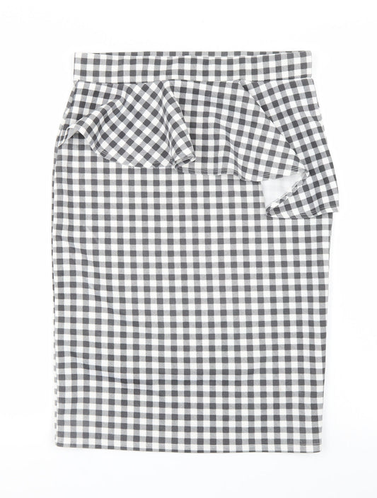 Dorothy Perkins Womens Black Houndstooth  Straight & Pencil Skirt Size 12