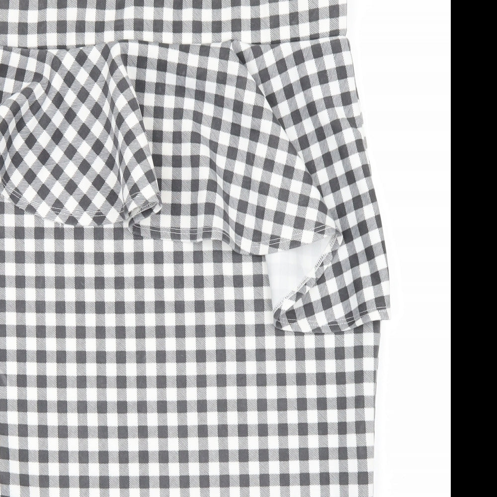 Dorothy Perkins Womens Black Houndstooth  Straight & Pencil Skirt Size 12