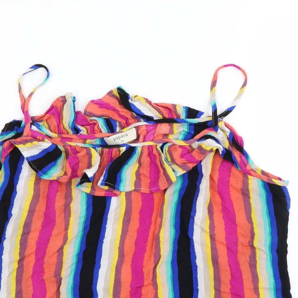 Womens UK Size 16 Papaya Multicoloured Basic Tank