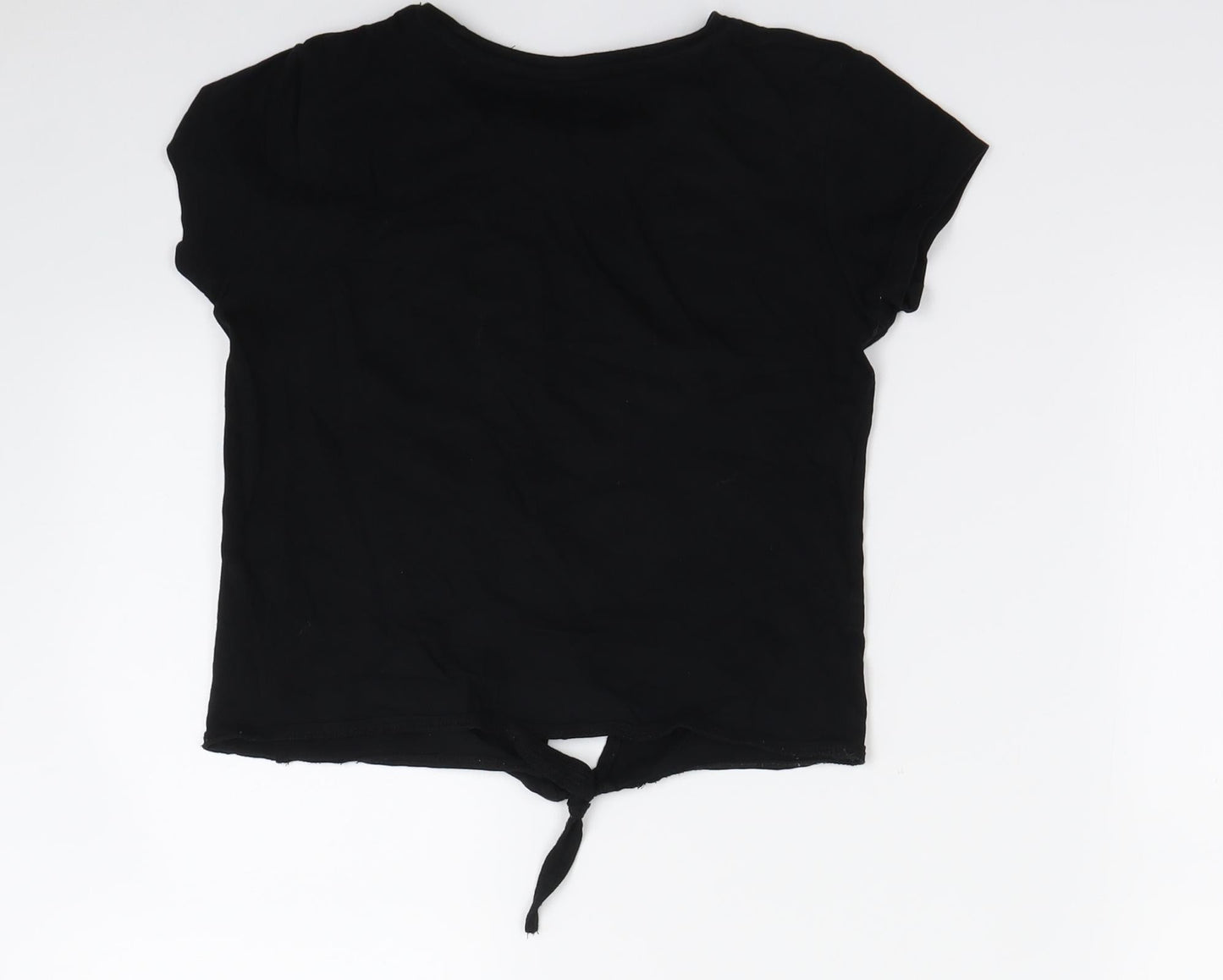 Primark Girls Black   Cropped T-Shirt Size 7-8 Years