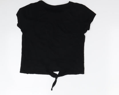 Primark Girls Black   Cropped T-Shirt Size 7-8 Years