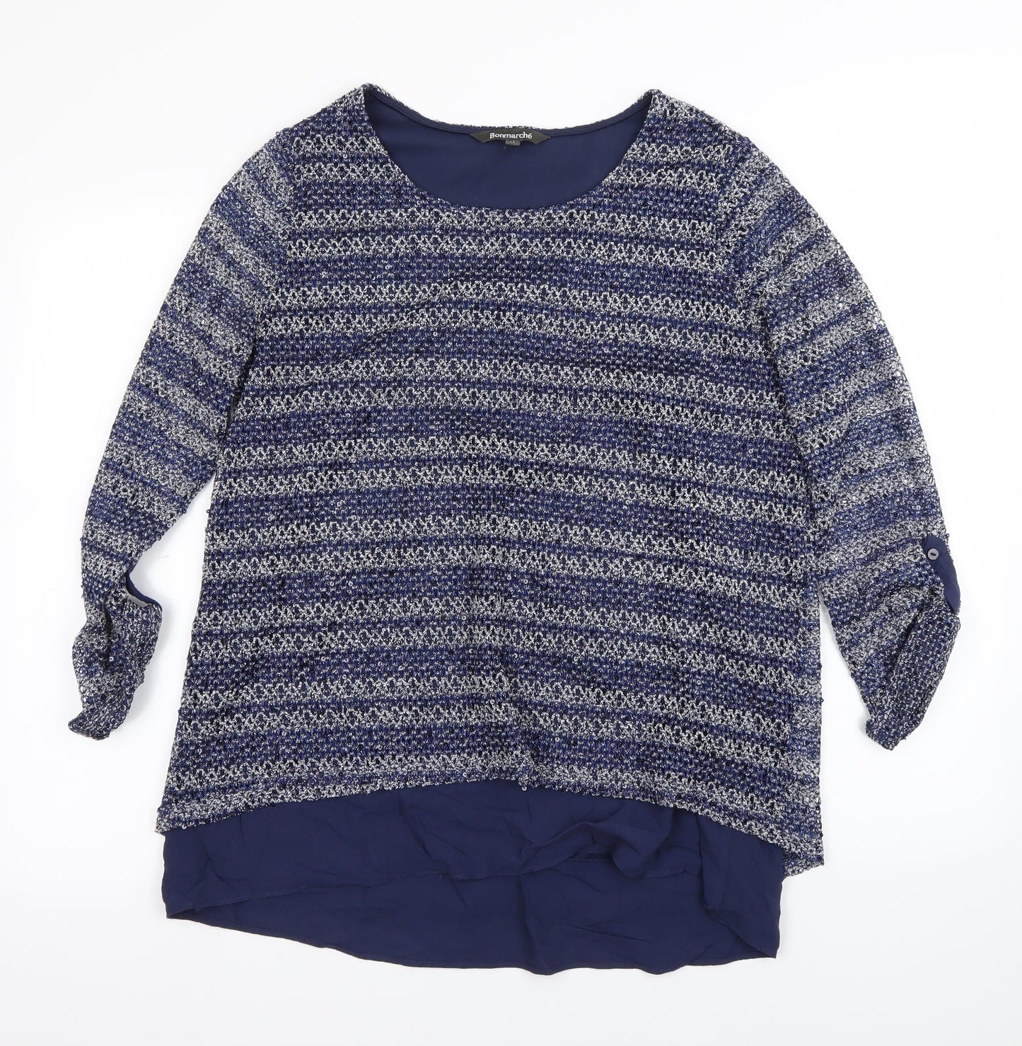Womens UK Size 14 Bonmarché Blue Basic Blouse