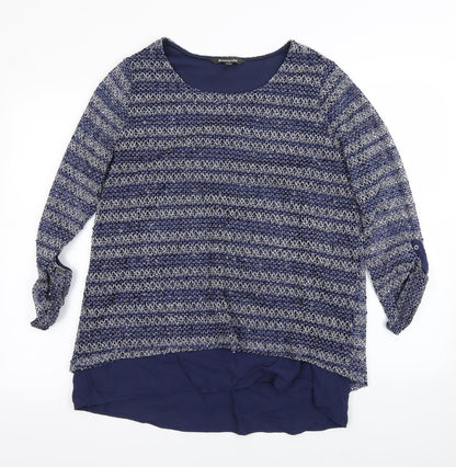 Womens UK Size 14 Bonmarché Blue Basic Blouse