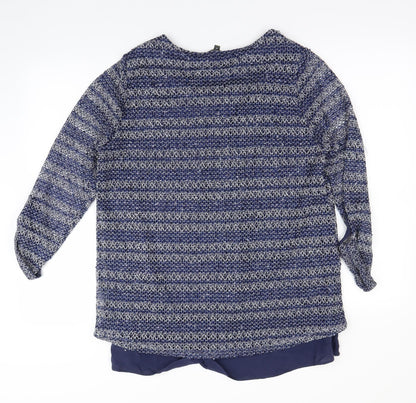 Womens UK Size 14 Bonmarché Blue Basic Blouse