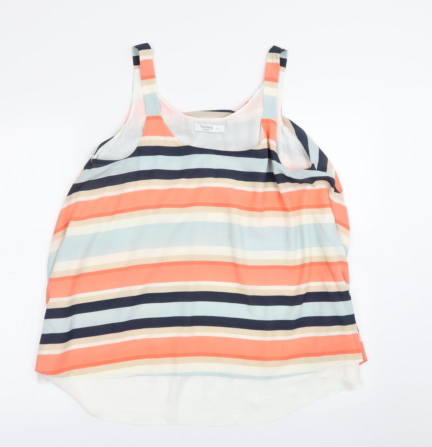 Nutmeg Womens Multicoloured Striped  Camisole Tank Size 14