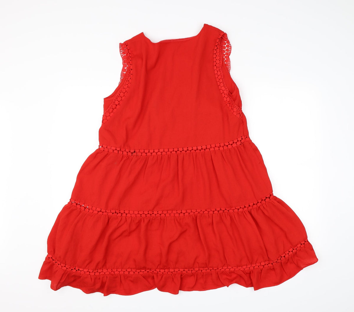 Lovie Womens Red  Chiffon Basic Blouse Size XL