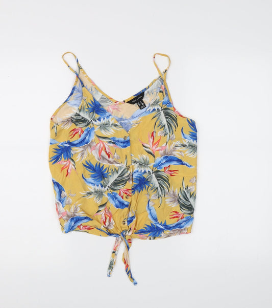 Womens UK Size 8 New Look Yellow Camisole Tank