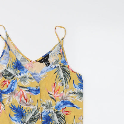 Womens UK Size 8 New Look Yellow Camisole Tank