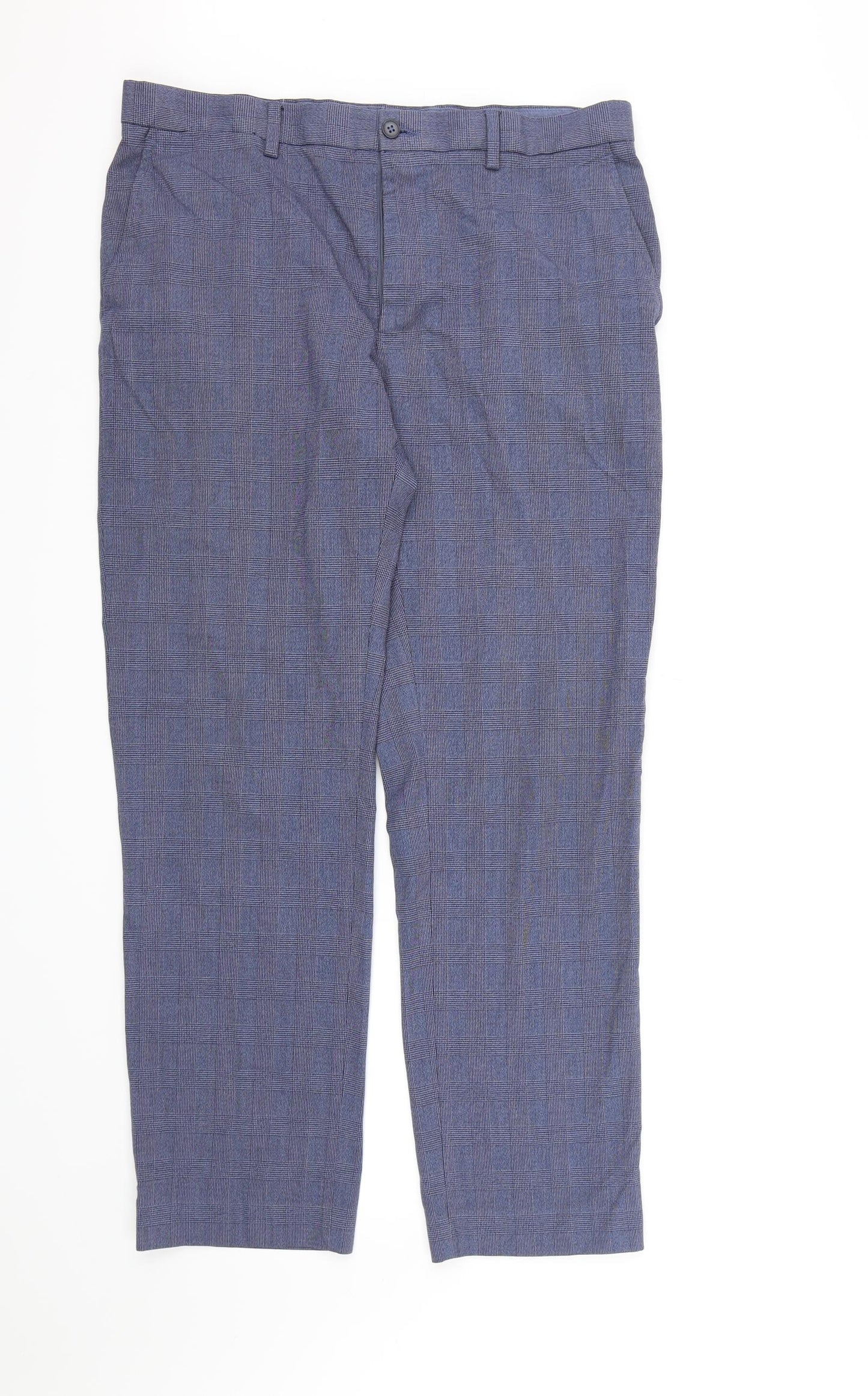 Marks and Spencer Mens Blue Check Rayon Dress Pants Trousers  L31 in