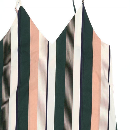 SheIn Womens Green Striped Chiffon Camisole Tank Size L