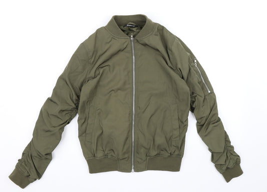 Womens UK Size 6 Missguided Green Bomber Jacket