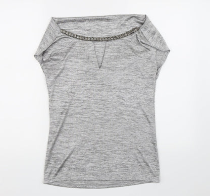 Womens UK Size 6 NEXT Silver Basic Blouse
