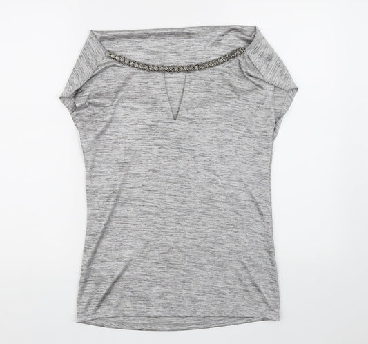 Womens UK Size 6 NEXT Silver Basic Blouse
