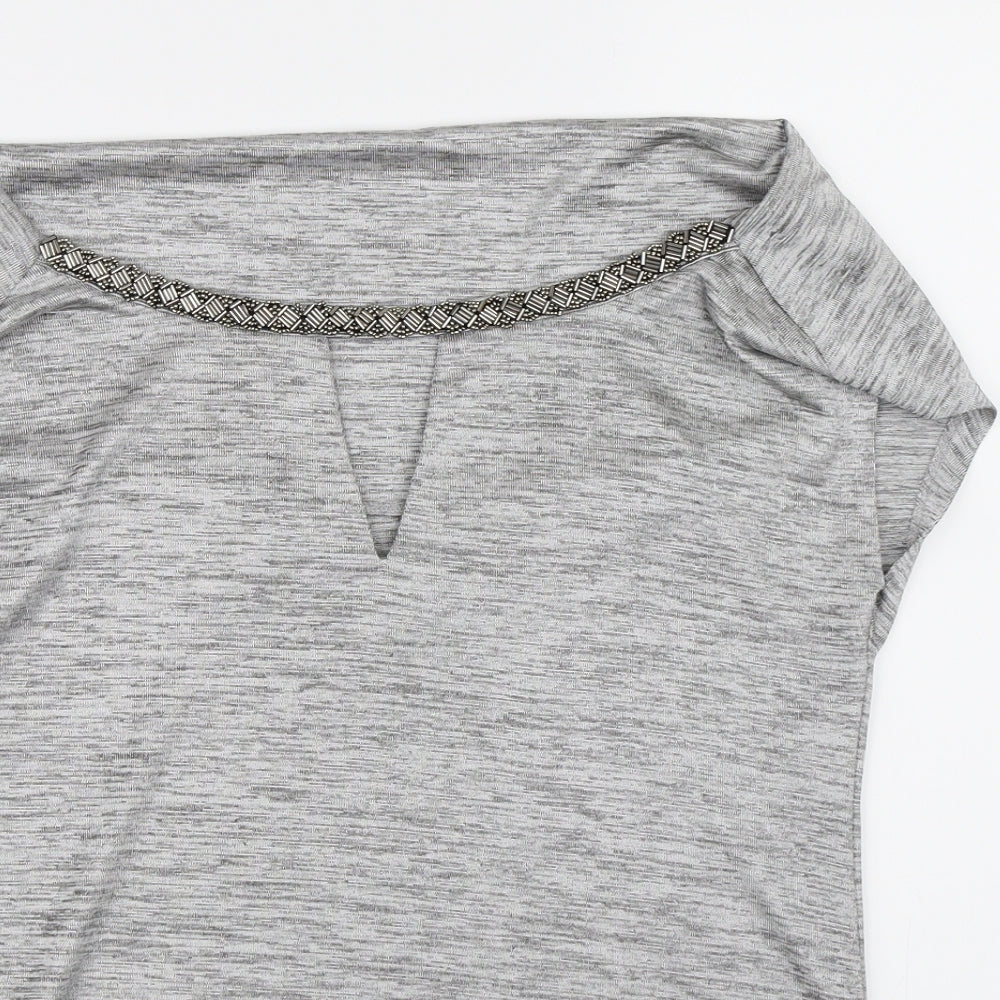 Womens UK Size 6 NEXT Silver Basic Blouse