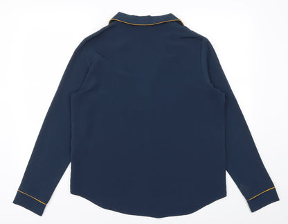 Womens UK Size L VILA Blue Basic Button-Up