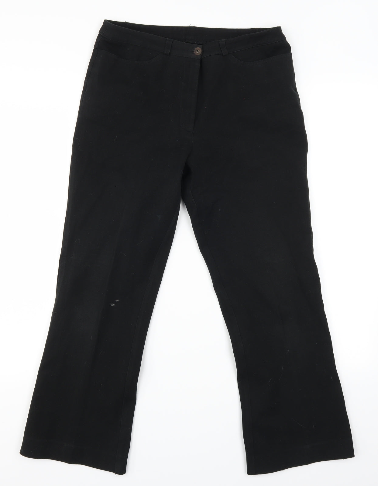 Womens UK Size 28 in Preworn Regular Fit Cropped Black Jeans