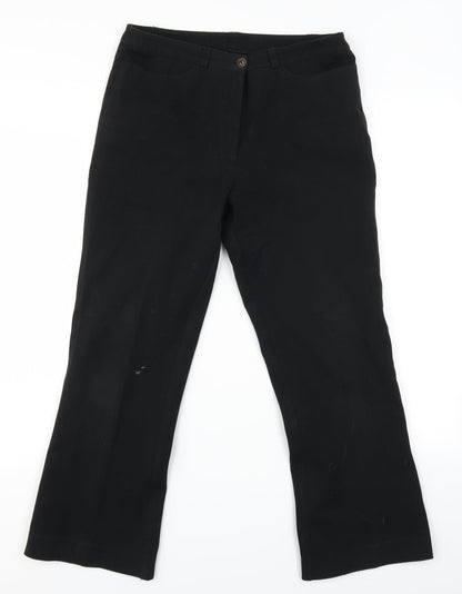 Womens UK Size 28 in Preworn Regular Fit Cropped Black Jeans