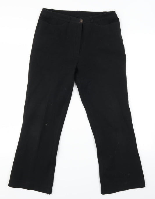 Womens UK Size 28 in Preworn Regular Fit Cropped Black Jeans