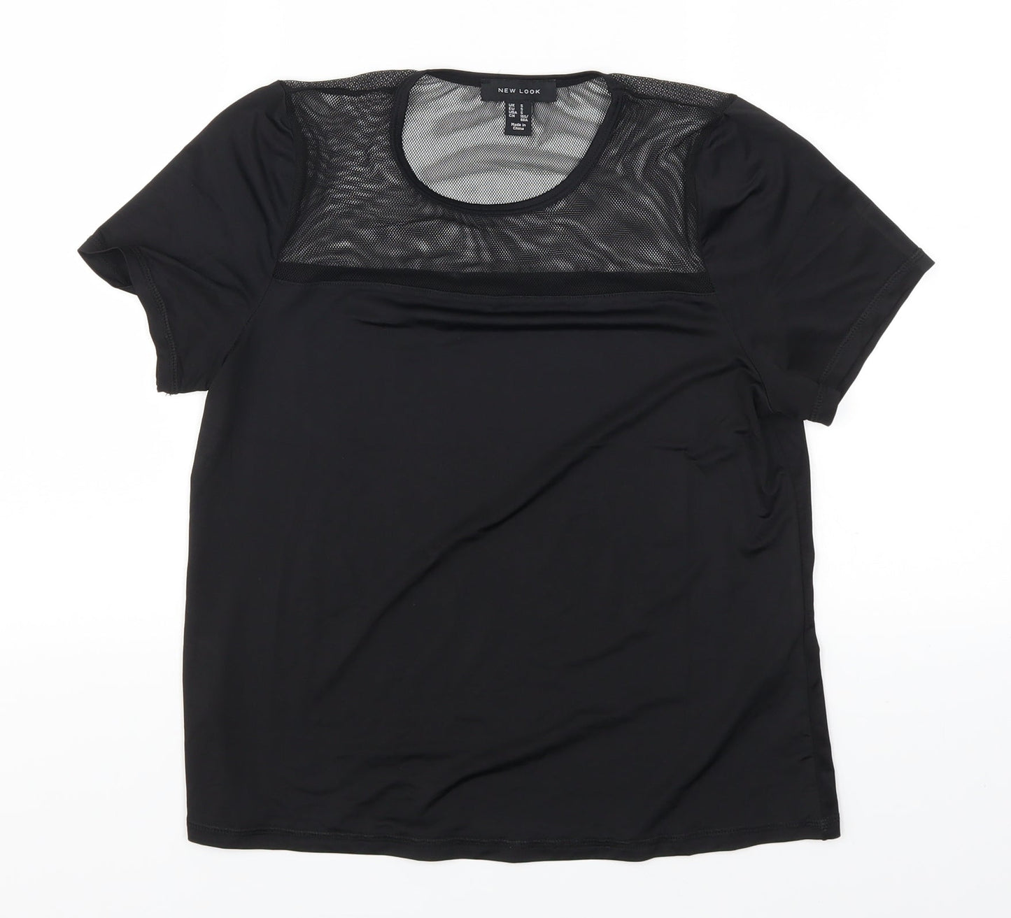 Womens UK Size S New Look Black Basic T-Shirt