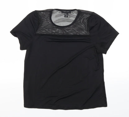 Womens UK Size S New Look Black Basic T-Shirt