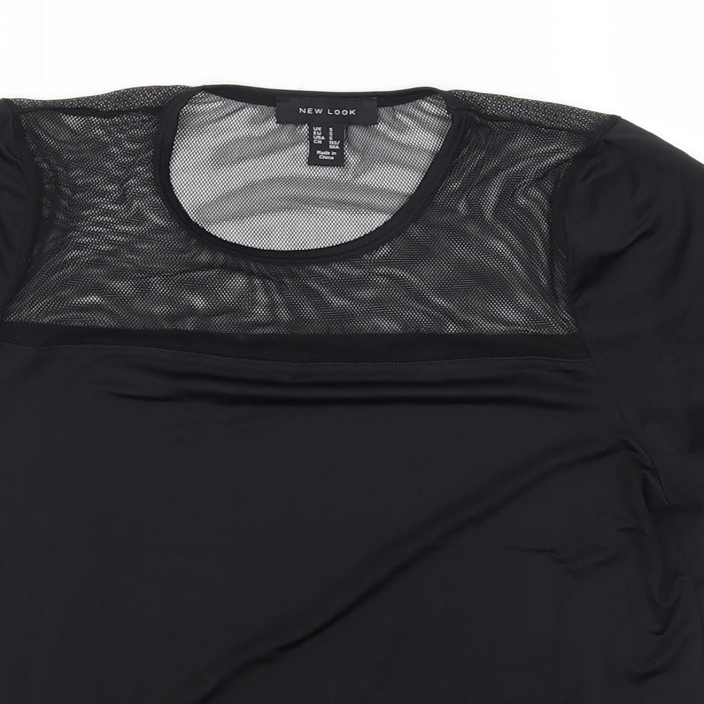 Womens UK Size S New Look Black Basic T-Shirt