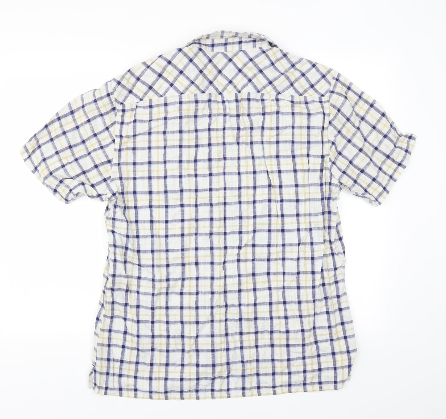 Mens UK Size L bare Beige  Button-Up Short Sleeve Casual Shirt