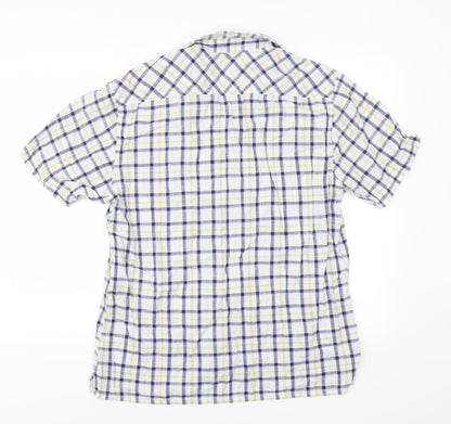 Mens UK Size L bare Beige  Button-Up Short Sleeve Casual Shirt