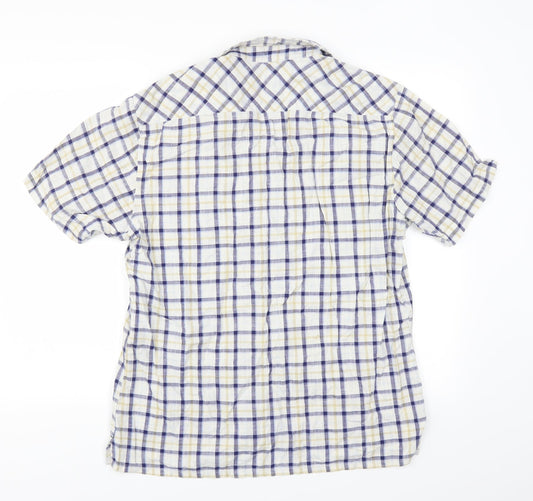 Mens UK Size L bare Beige  Button-Up Short Sleeve Casual Shirt