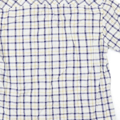 Mens UK Size L bare Beige  Button-Up Short Sleeve Casual Shirt