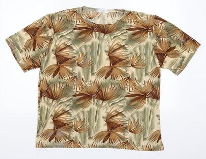 dian dian  Womens Brown Floral  Basic T-Shirt Size L