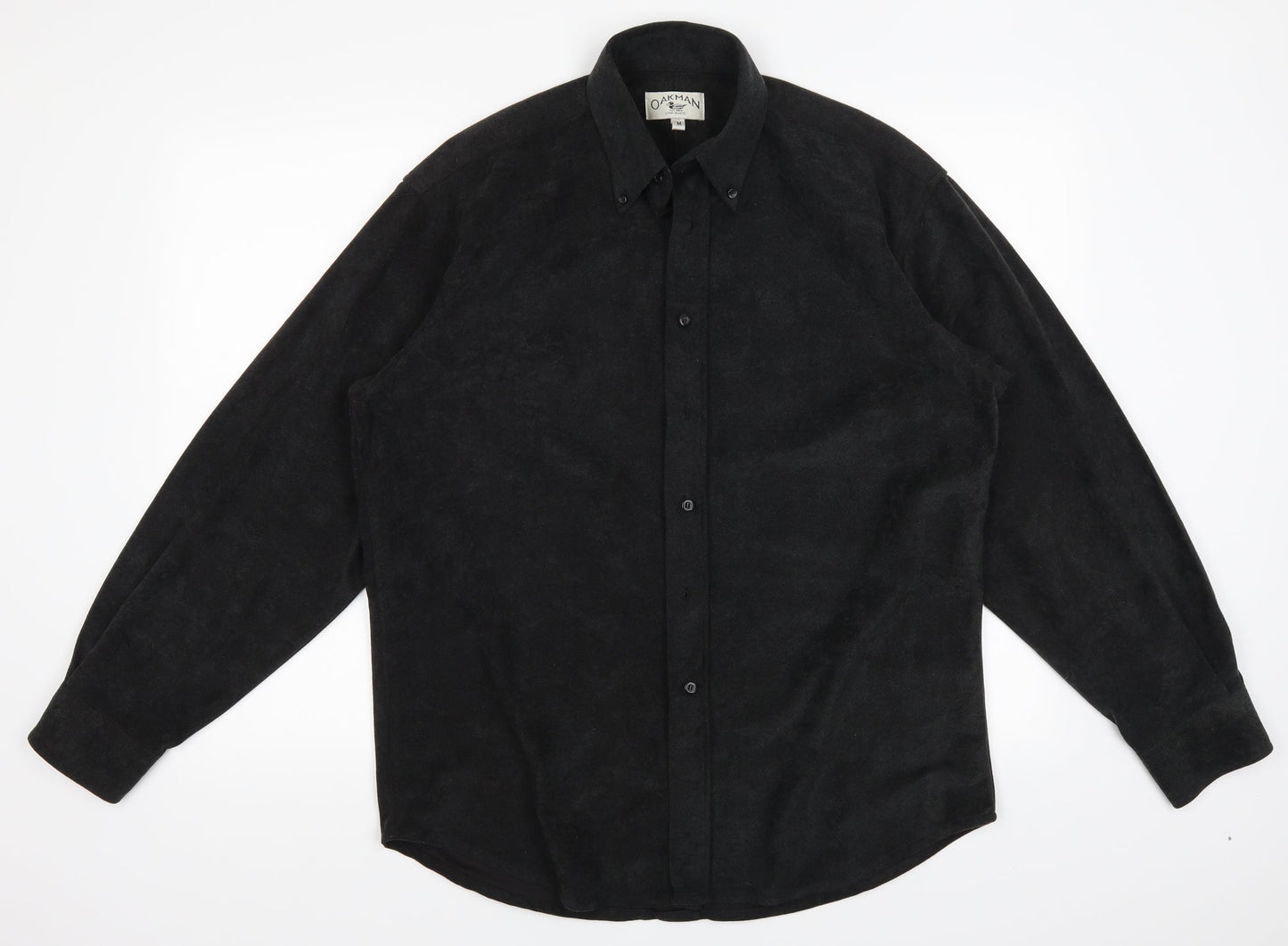 Mens UK Size M Oakman Black  Button-Up Long Sleeve Casual Shirt