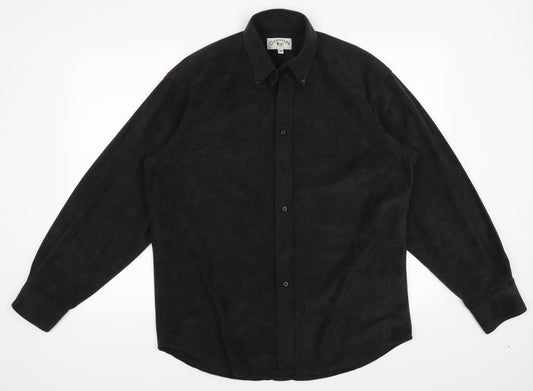 Mens UK Size M Oakman Black  Button-Up Long Sleeve Casual Shirt