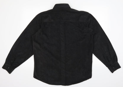 Mens UK Size M Oakman Black  Button-Up Long Sleeve Casual Shirt